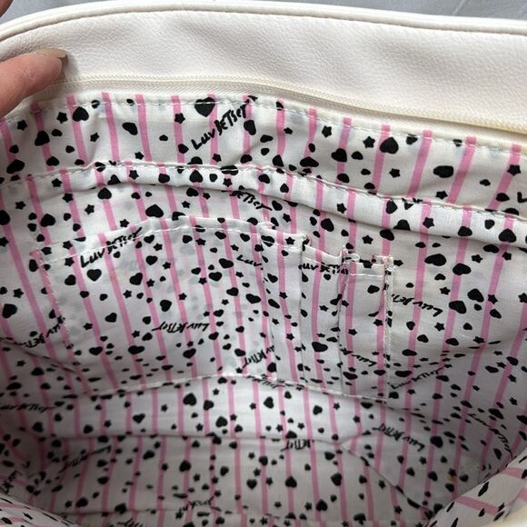 Betsy Johnson Unicorn 2-Way Satchel White/Silver Metallic Shoulder Bag. - Picture 10 of 14